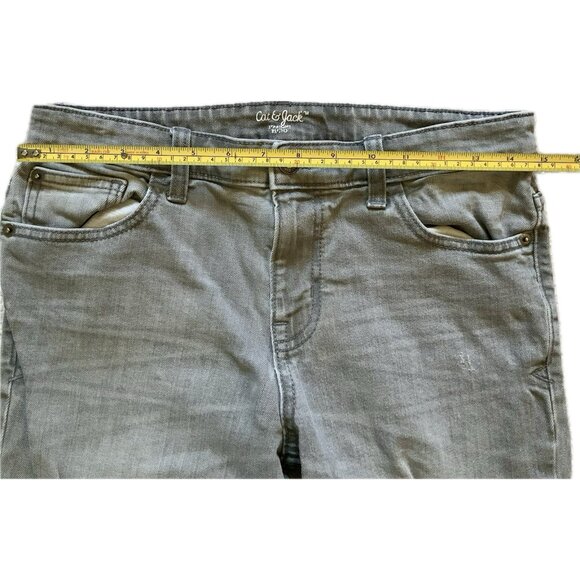 Vtg Jeans Distressed Light Gray 5 Pocket Adjustable Waist Boys Sz 16 CAT & JACK - Picture 8 of 16